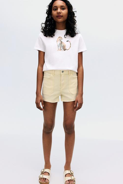 Twill shorts - light yellow