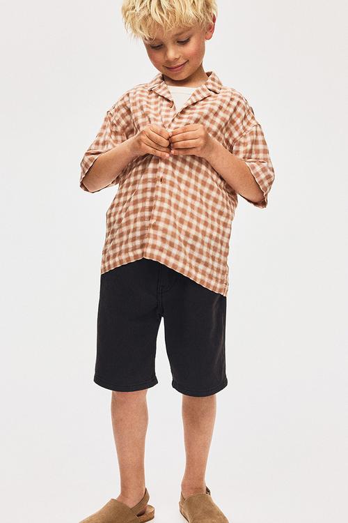 Cotton-blend resort shirt - powder pink/checked 