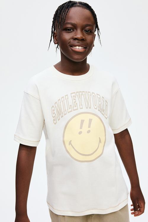 Print-motif T-shirt - white/smileyworld®