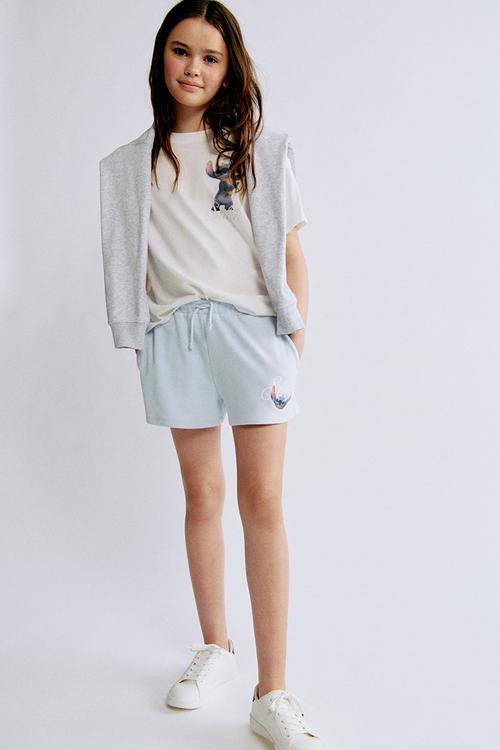 Print-motif sweatshorts - light blue/lilo & stitch