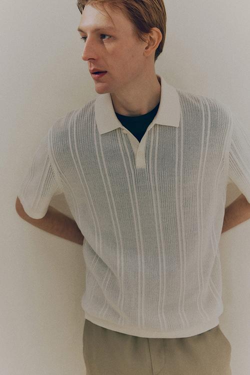 Regular fit polo shirt - cream