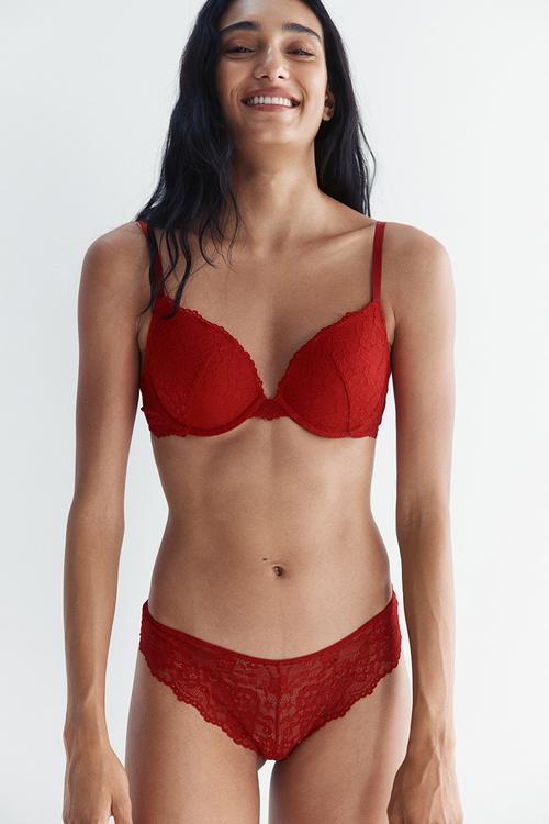 2-Pack lace brazilian briefs - red