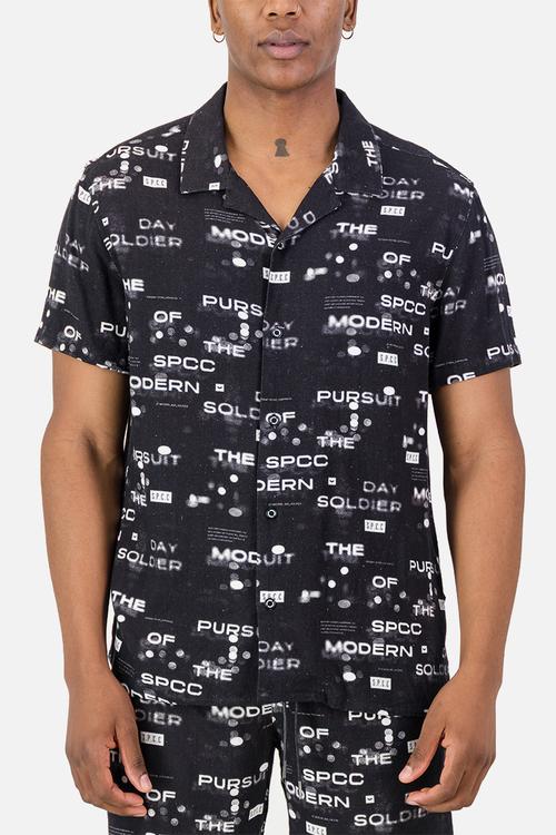 Mds Raptor Shirt  - Black Regular Fit Signature Short Sleeve Woven Shirt Black