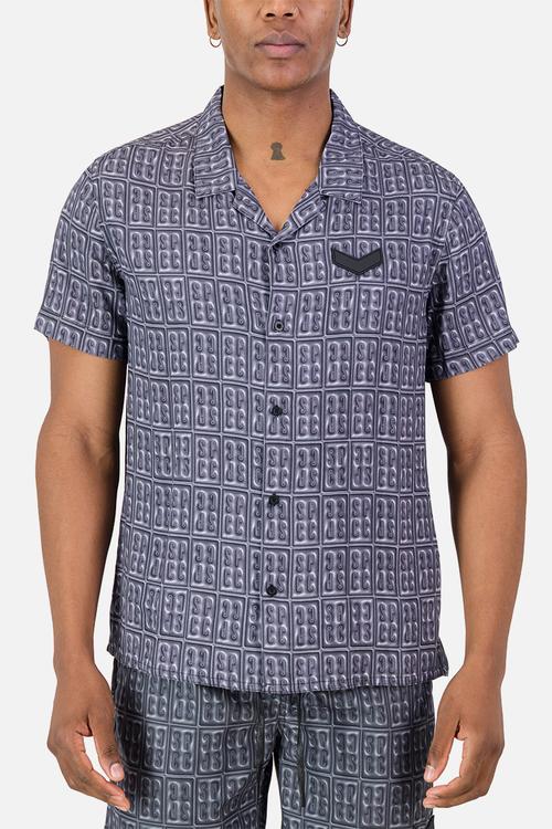 Kershaw Shirt  - Black Regular Fit Signature Short Sleeve Woven Shirt Black