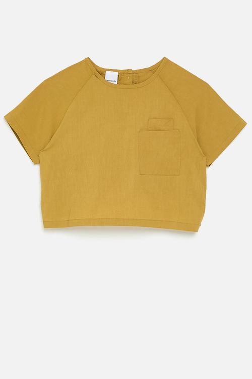 Coin pocket raglan tee - mustard yellow
