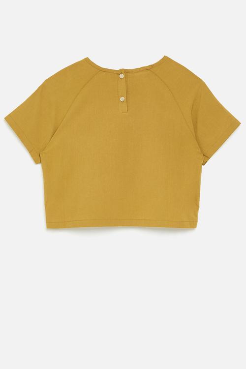 Coin pocket raglan tee - mustard yellow