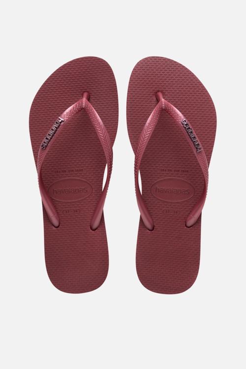 Slim Logo Metallic Amaranth - burgundy