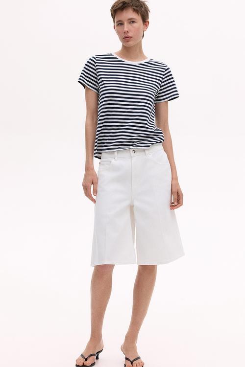 Cotton t-shirt - white striped