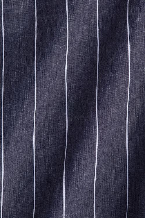 Cotton drawstring trousers - navy blue striped