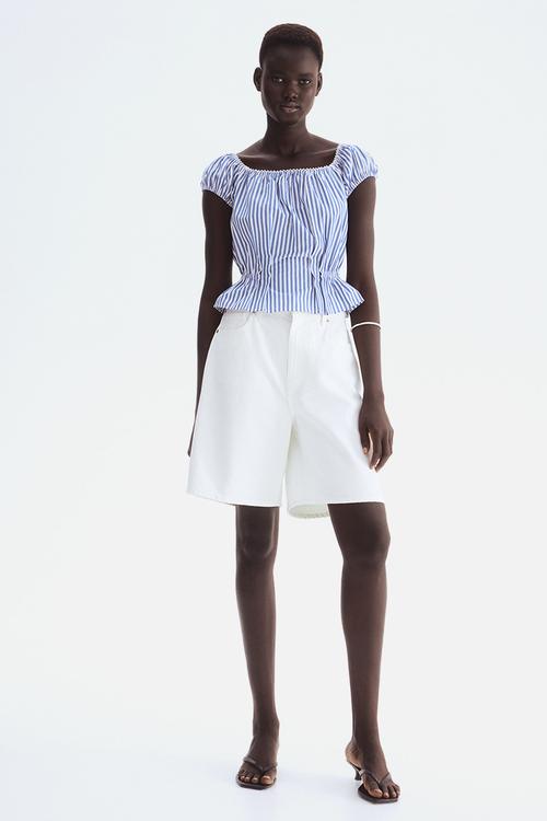 Short blouse - blue striped