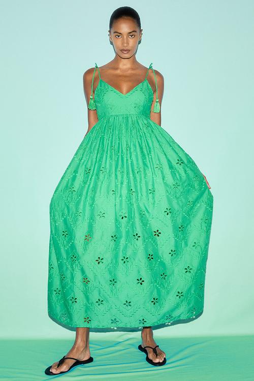 Broderie anglaise dress - green