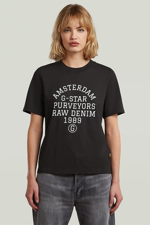 Text Graphic T-Shirt Wmn - Black