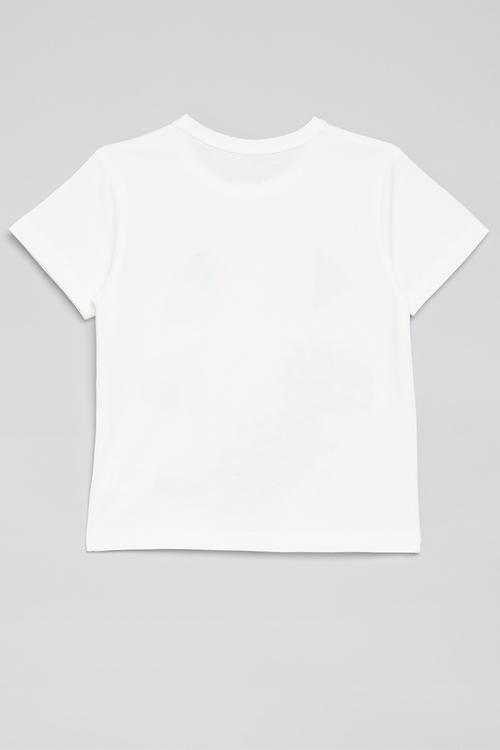 Dino print crew neck tee - white