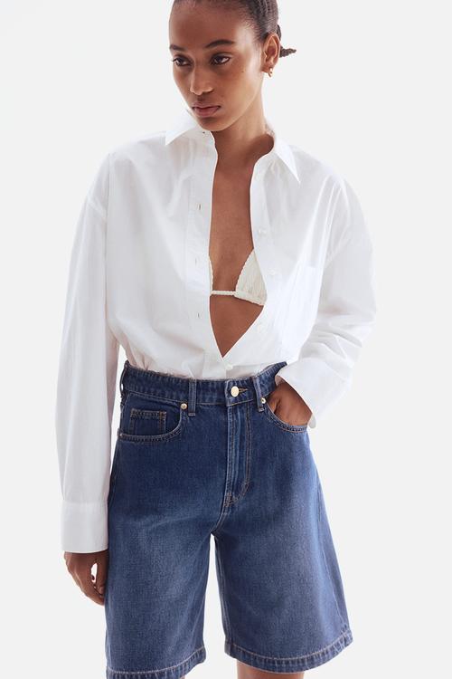Denim bermuda shorts - denim blue