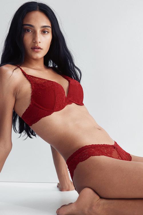 2-pack lace brazilian briefs - red
