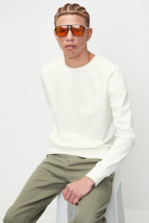 Crew Neck Sweatshirt - Cream