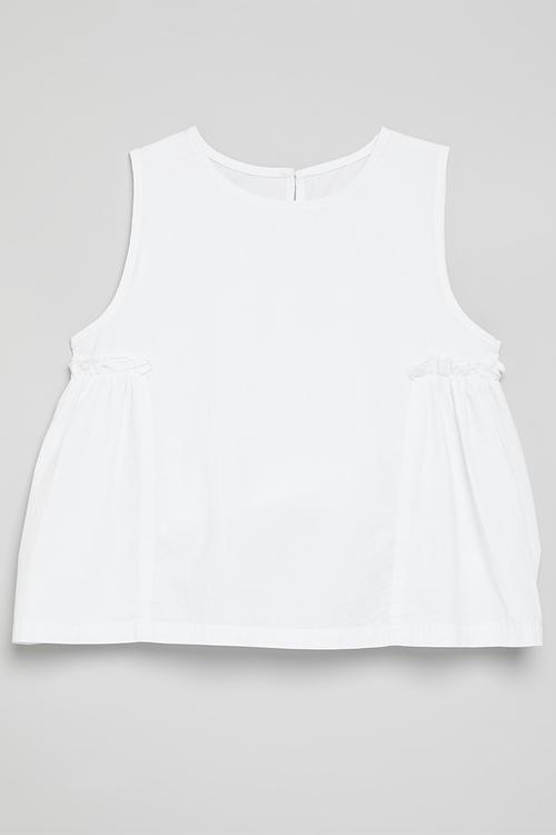 Gathered side panel top - white