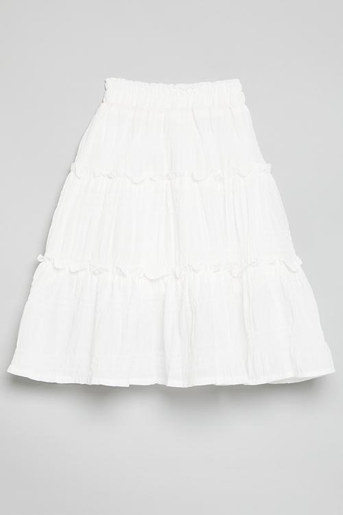 Tiered boho skirt - white