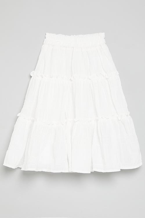 Tiered boho skirt - white