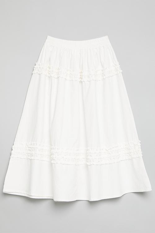 Elasticated waist skirt - white