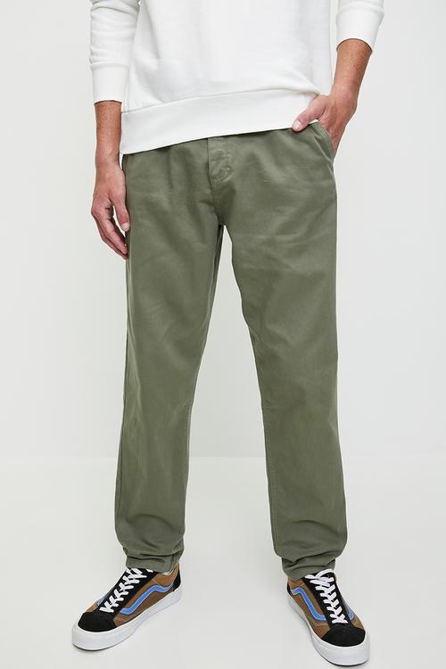 Denim Loose Fit Jean- Khaki Long Length