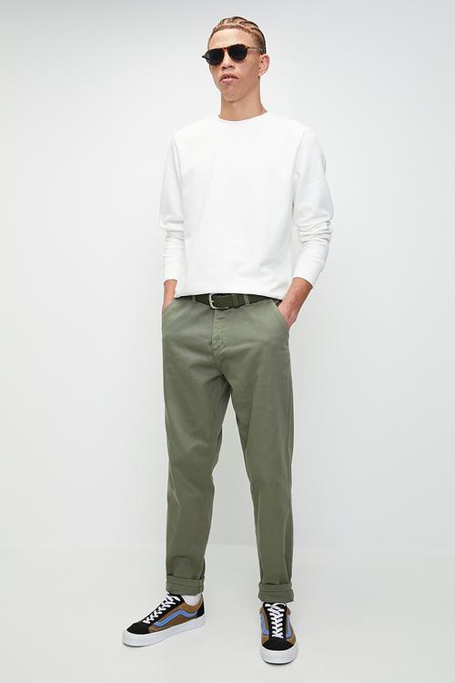 Denim Loose Fit Jean- Khaki Long Length