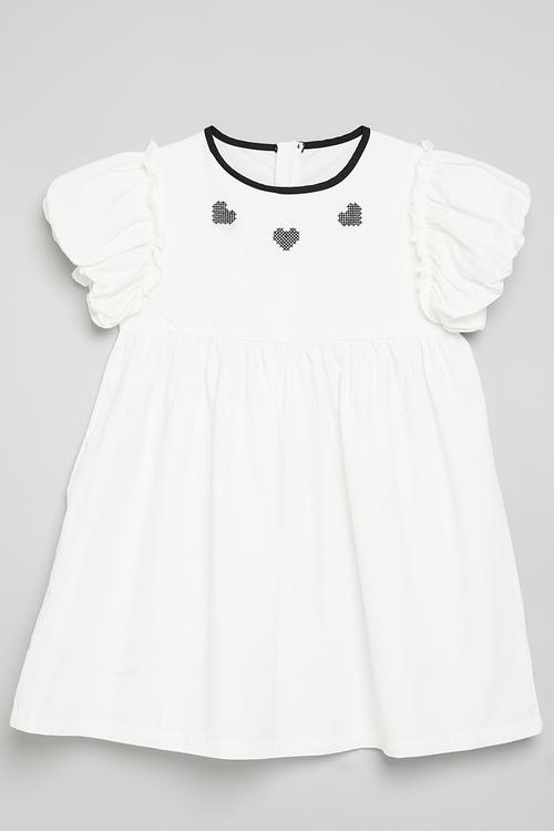 Puff sleeve dress - white