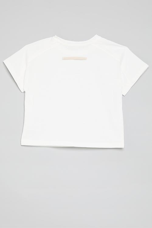 Saddle shoulder slogan tee - white/hope