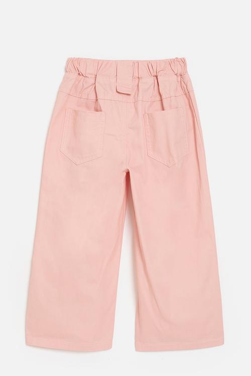 Yoked wide leg pants with stylised belt loops - pink