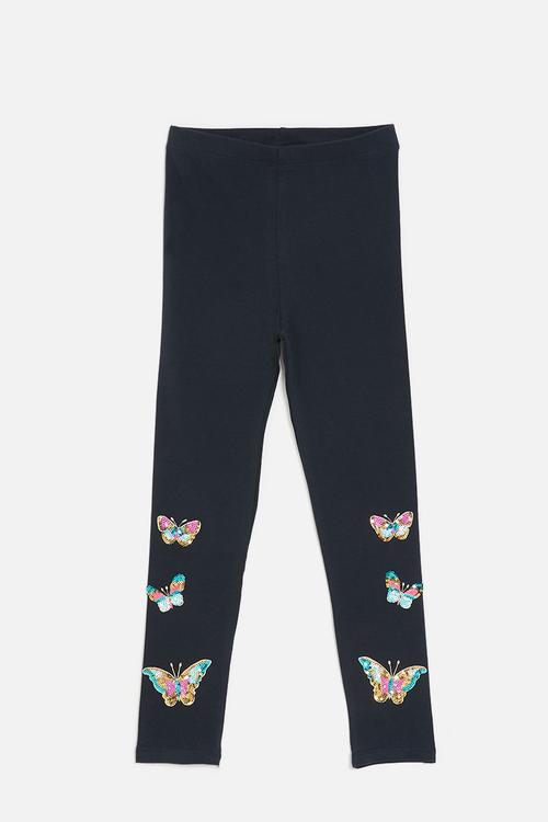 Butterfly sequin leggings - navy