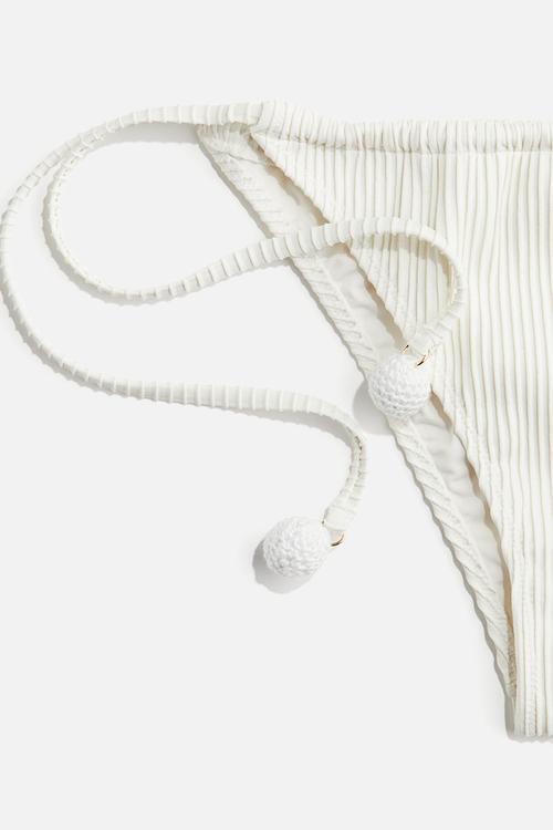 Tie tanga bikini bottoms - white
