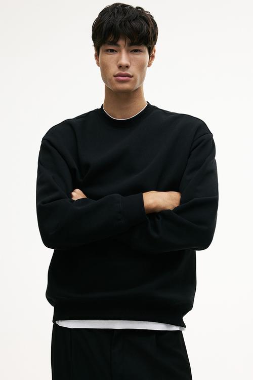 Loose fit sweatshirt - black