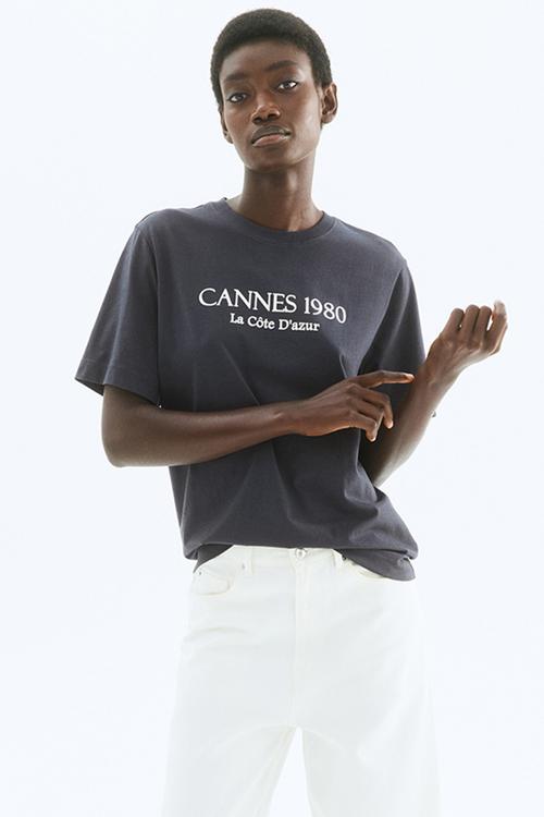 Printed t-shirt - dark grey cannes