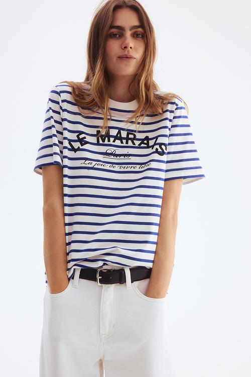 Printed t-shirt - white le marais