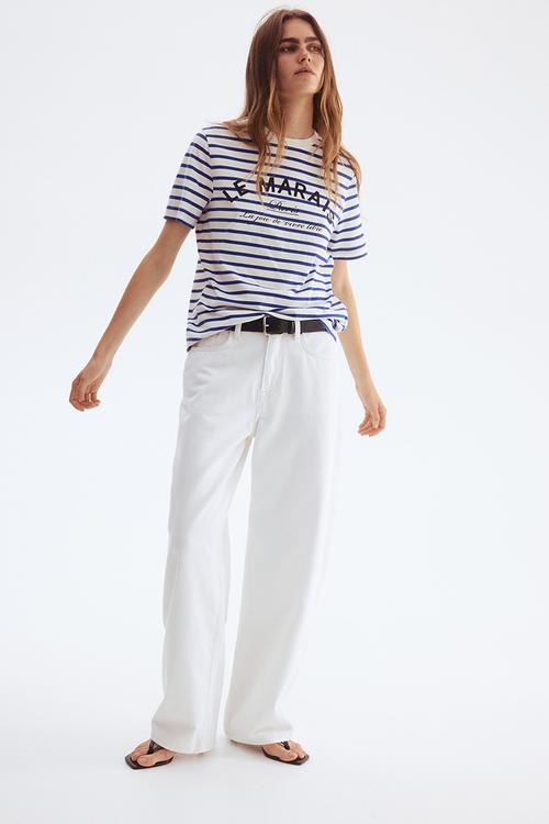 Printed t-shirt - white le marais