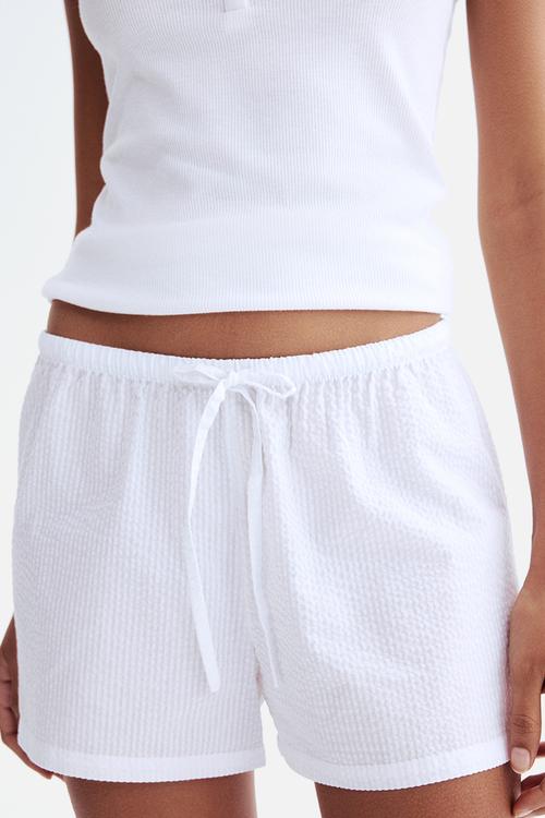 2-Pack cotton poplin pyjama shorts - light blue striped