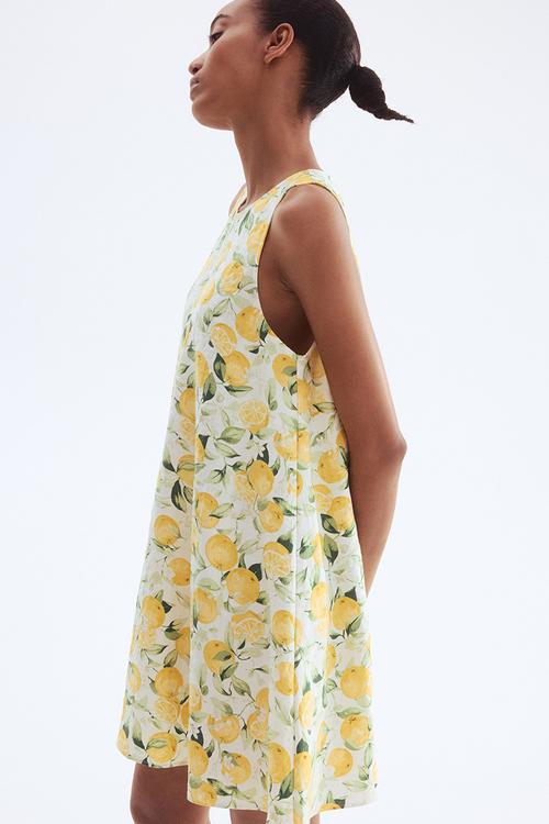 Shift dress - white/oranges