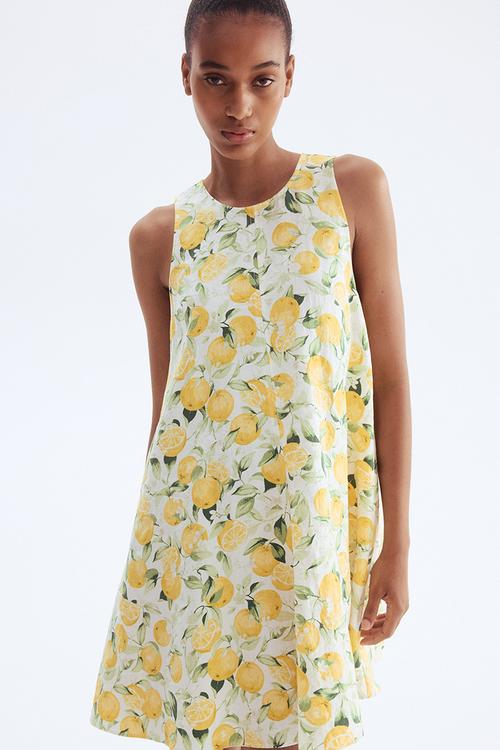 Shift dress - white/oranges