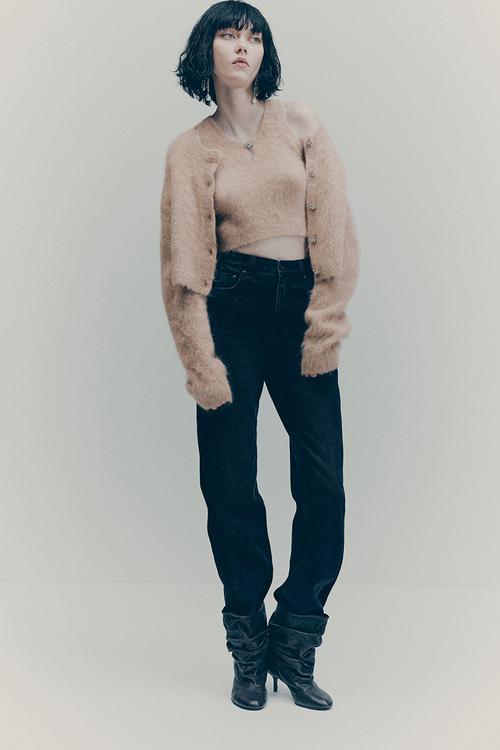 H&M Studio: Cropped alpaca-blend vest top - beige