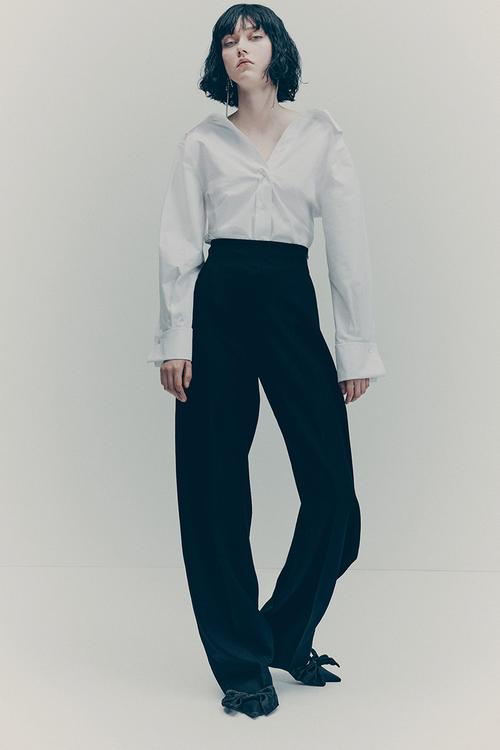 H&M Studio: Fitted cotton shirt - white