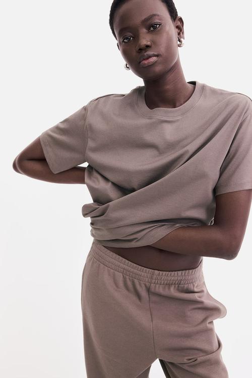 Cotton t-shirt - dark mole 