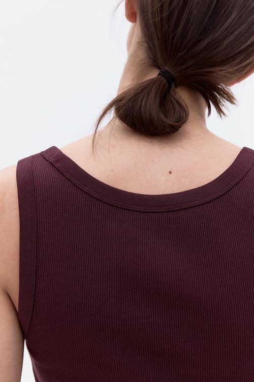 Ribbed vest top - burgundy 