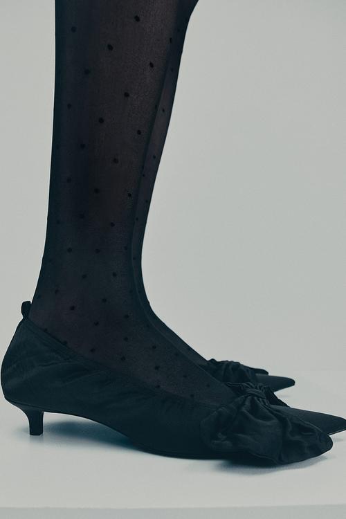 H&M Studio: Bow-detail court shoes - black