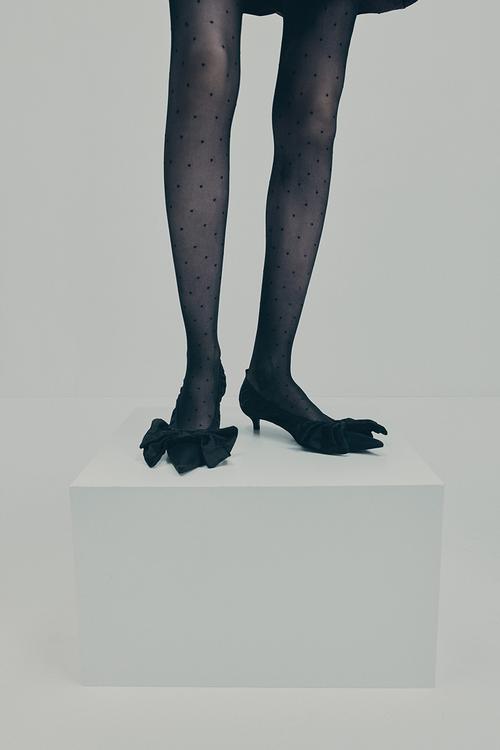 H&M Studio: Bow-detail court shoes - black