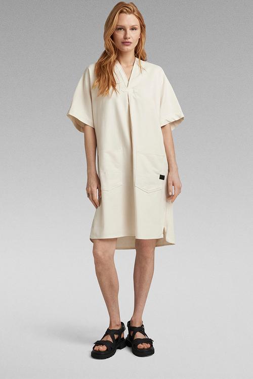 Comfy Tunic Dress s\s Wmn - Ecru