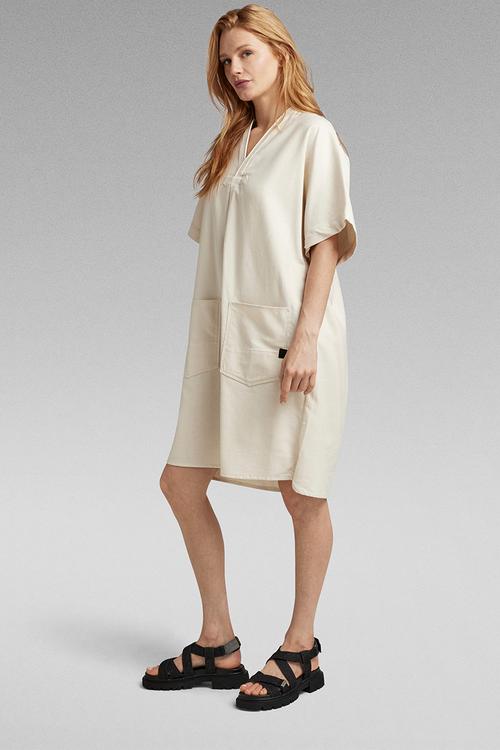 Comfy Tunic Dress s\s Wmn - Ecru