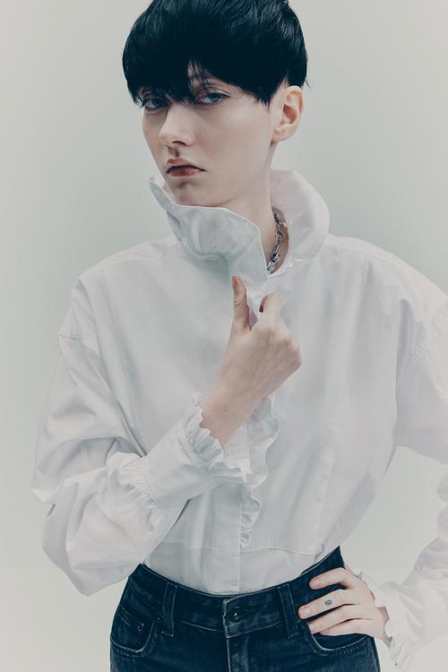 H&M Studio: Frill-trimmed cotton shirt - white