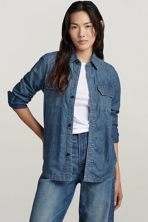 Flap Pocket Shirt l\s EV Wmn - Faded Cricket Blue