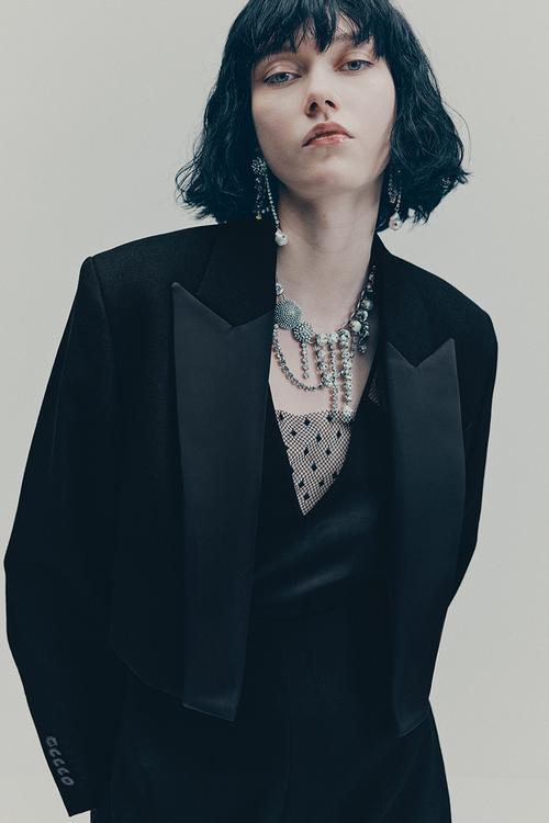 H&M Studio: Wool tuxedo blazer - black