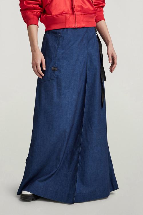A-Line Long Wrap Skirt Wmn - Rinsed